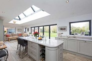 Country home with replacement windows and contemporary-style extension