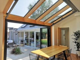 Solarlux Oak & Glass Roof - interior Solarlux Oak & Glass Roof - interior