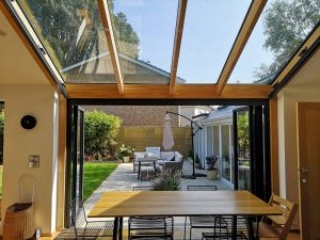 Solarlux Oak & Glass Roof - interior Solarlux Oak & Glass Roof - interior