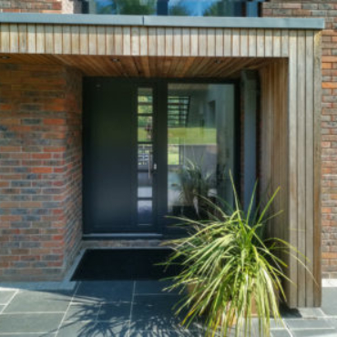 Internorm HF310 timber/alu front door in self build home