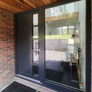 Internorm HF310 timber/alu front door in self build home
