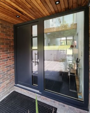 Internorm HF310 timber/alu front door in self build home
