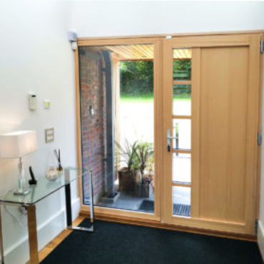 Internorm timber/alu front door in self build home