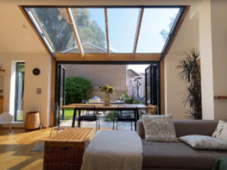 2019-0964-11 Solarlux Avantgarde Oak/Aluminium Glass Roof and bifold doors