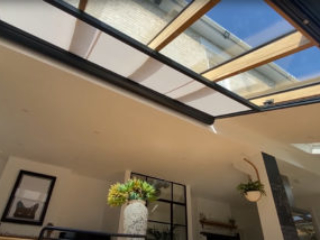 2019-0964-12 Solarlux Avantgarde Oak/Aluminium Glass Roof with electric internal blind