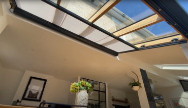 Solarlux Avantgarde Oak/Aluminium Glass Roof with electric internal blind