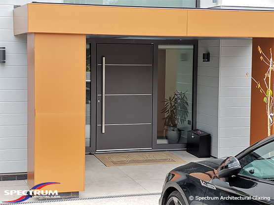 Internorm Front Door - aluminium - plus aluminium porch cladding