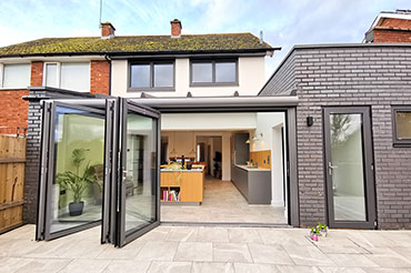 Solarlux Glass Kitchen Extension in a Shropshire semi-detached home