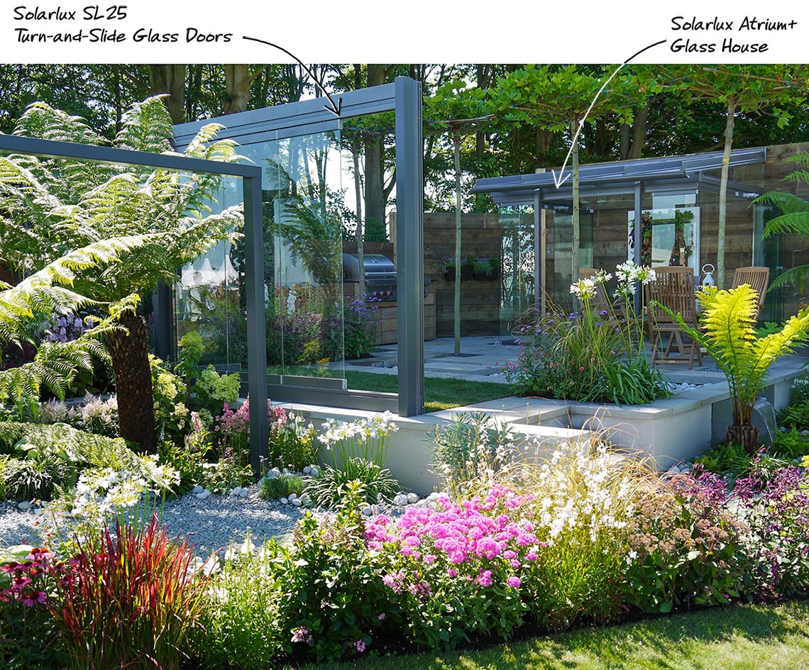 Pip Probert's winning show garden at Tatton Park 2016 with Spectrum Architectural Glazing