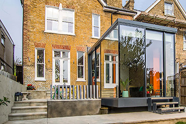 A Glass Box Extension on a Victorian house in London