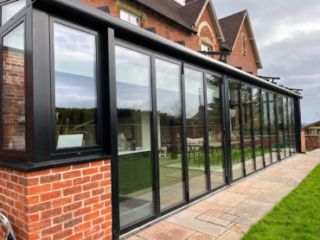 Stunning 30-metre insulated glass extension to living area in Shropshire - end view