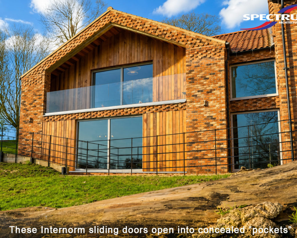Detail of the Internorm sliding doors, including pocket doors upstairs